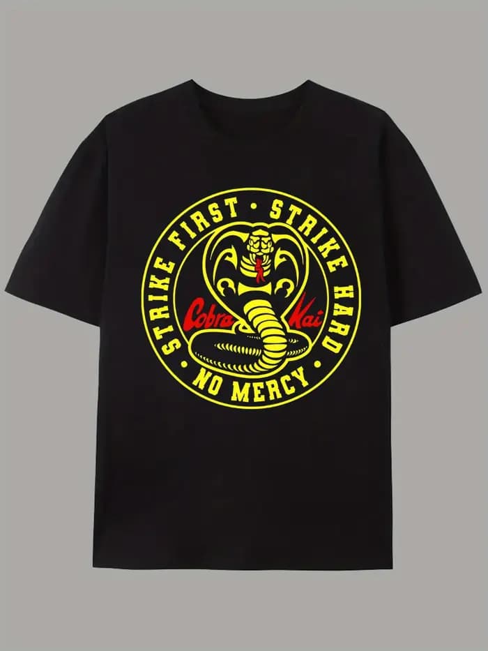 T-shirt graphique pour hommes Strike First No Mercy