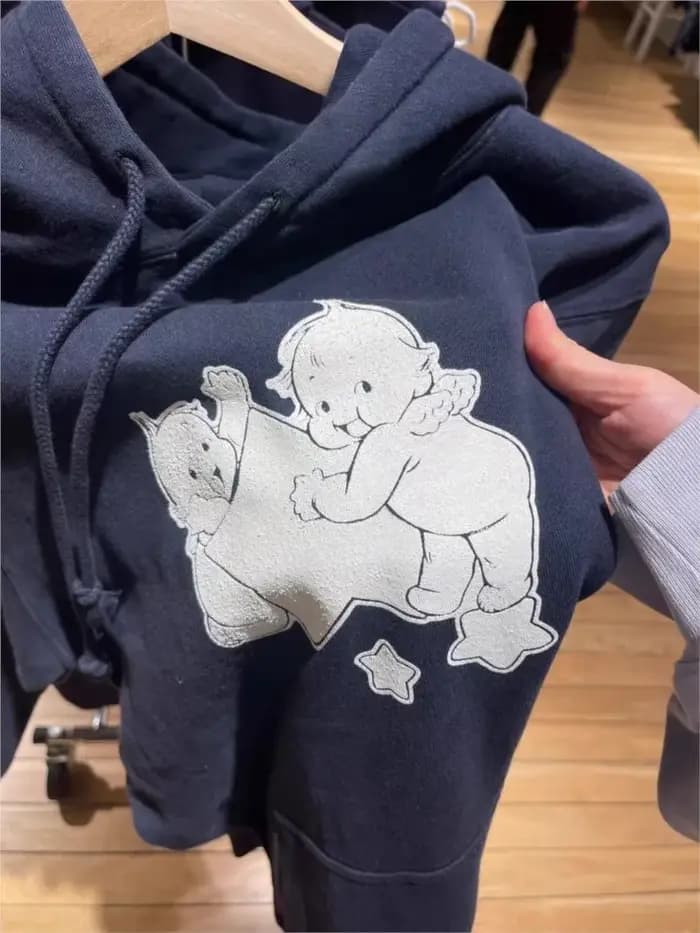 Sweat à capuche imprimé étoile d'ange pour femme