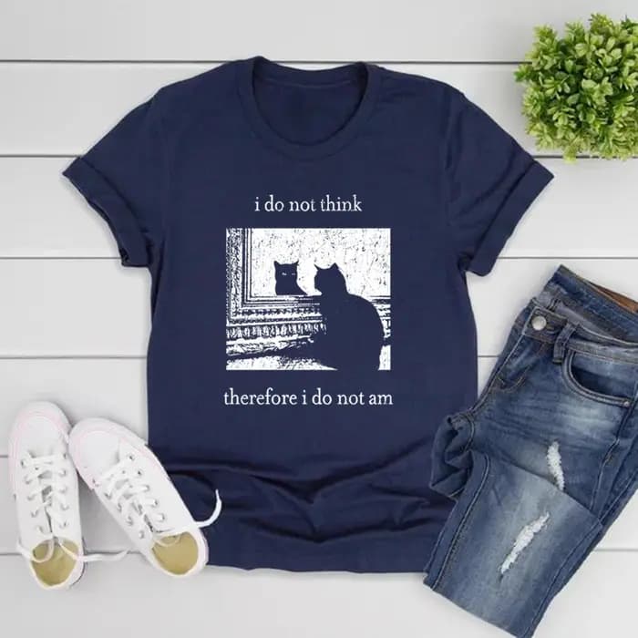 Je ne pense pas là, je ne suis pas T-shirt drôle chat chemise Grunge