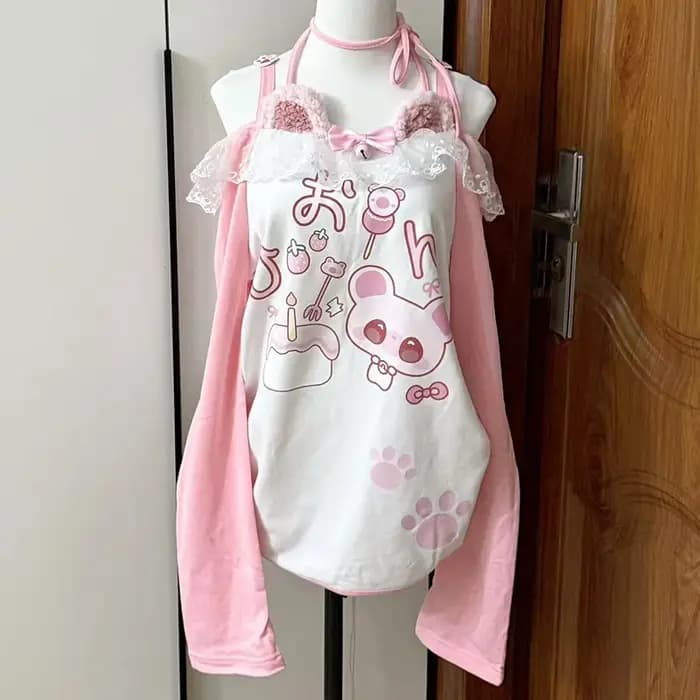 T-shirt imprimé Anime Kawaii Arcane pour femme