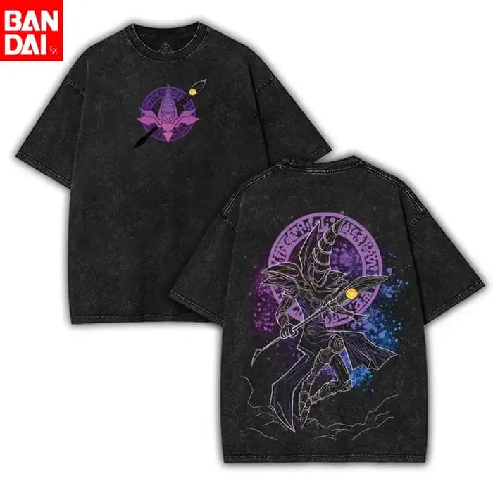 Yu-Gi-Oh! Vintage Lavé et Délavé T-shirt graphique Yugi Muto pour hommes, style rétro anime, en coton, à manches courtes, coupe oversize, mode Harajuku