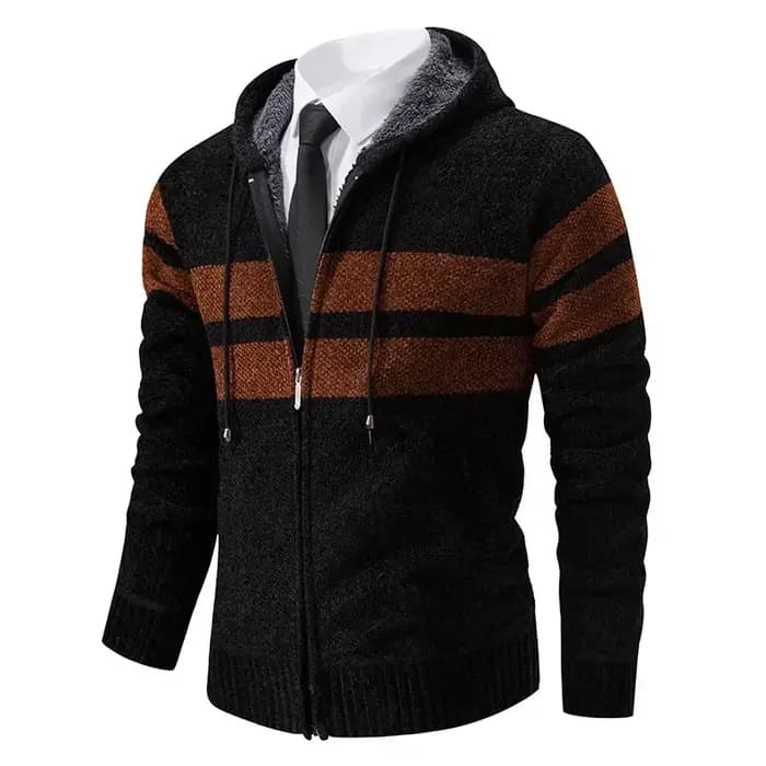 Nouveau 2026 hommes à capuche Cardigans pull manteaux tricoté