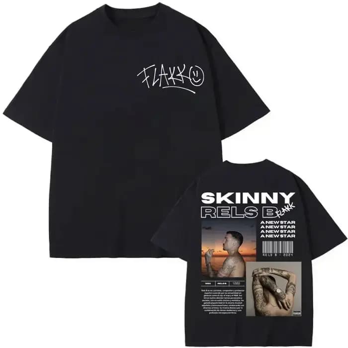 T-shirts graphiques avec affiche d'album du rappeur Rels B