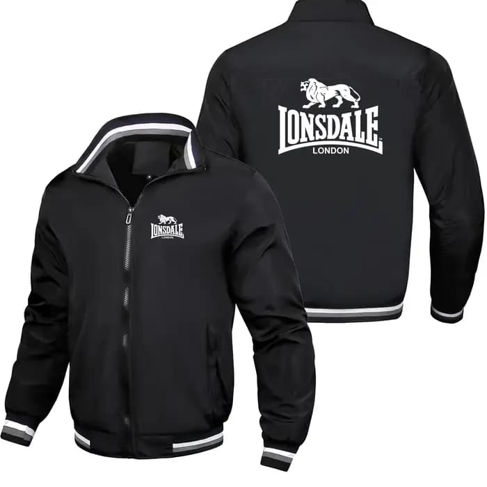 LONSDALE Veste de mode pour homme printemps-automne, style urbain, décontractée, avec fermeture écla