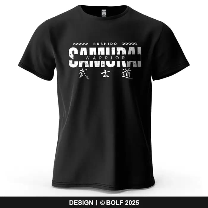 Samouraï esprit imprimé hommes T-Shirt 100% coton surdimensionné Arts martiaux Culture graphique t-shirts pour haut