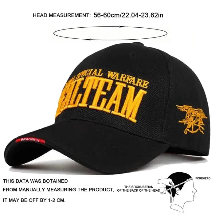 Casquette de baseball brodée avec les lettres SEALTEAM du Corps des Marines des États-Unis