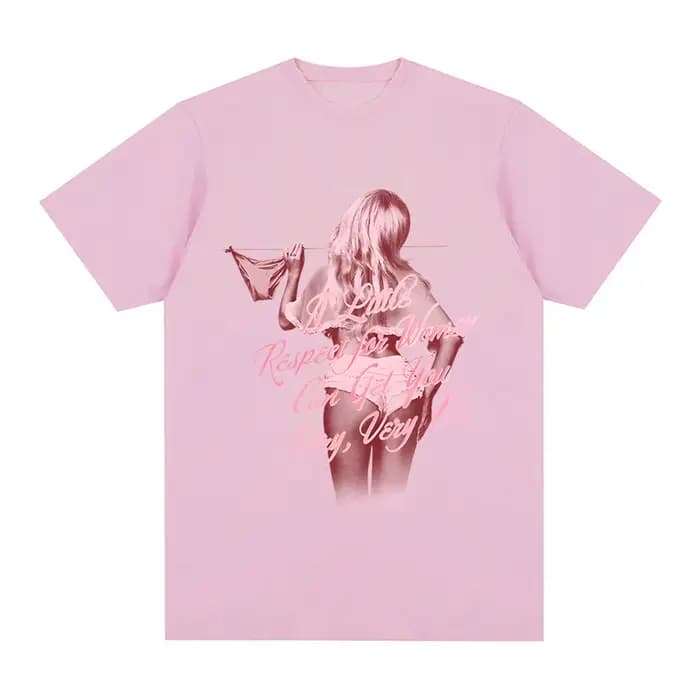 Sabrina charpentier un peu de respect pour les femmes T-SHIRT 2025NEW album été 100% coton haute qualité T-SHIRT le même style du chanteur