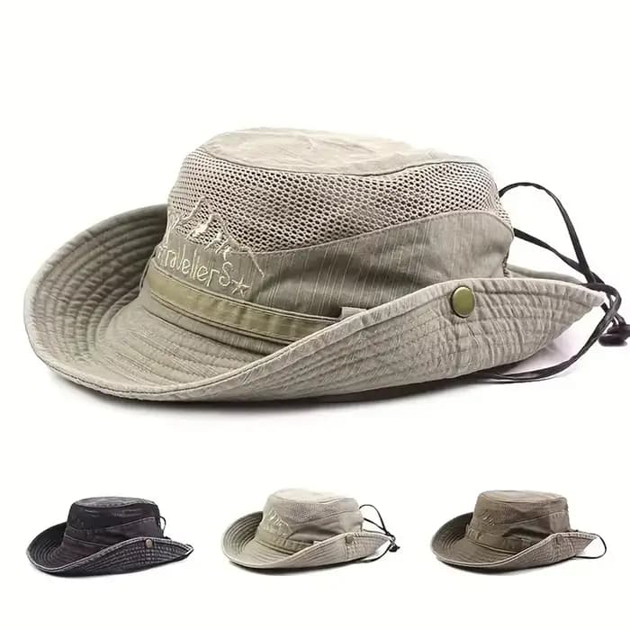 Chapeau de pêcheur en coton 100% respirant en maille rétro pour hommes