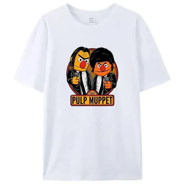 Mode vêtements pour hommes respirant sésame rue imprimé décontracté coton T-Shirt Vintage été à manches courtes été T-Shirt