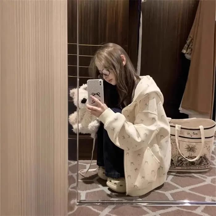 Veste sweat-shirt à capuche florale pour femmes