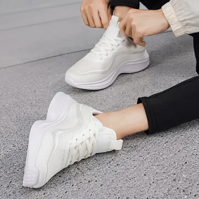 Baskets blanches de grande taille pour hommes