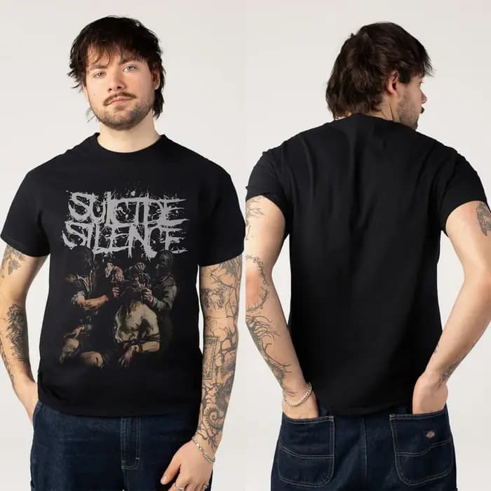 T-shirt en coton unisexe à manches courtes avec motif Suicide Silence