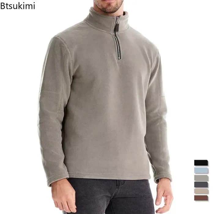 Sweat-shirt à capuche en polaire à manches longues pour homme