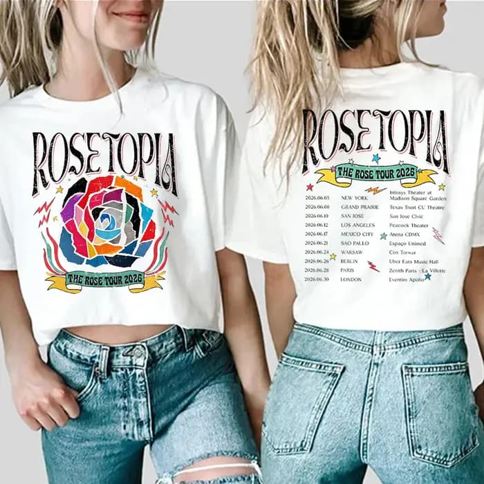 T-shirt The Rose Rosetopia World Tour 2026 avec impression double face