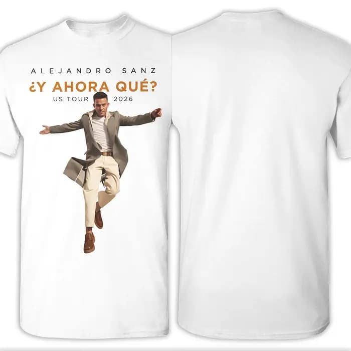 T-shirt de la tournée 2026 du chanteur espagnol Alejandro Sanz pour hommes et femmes