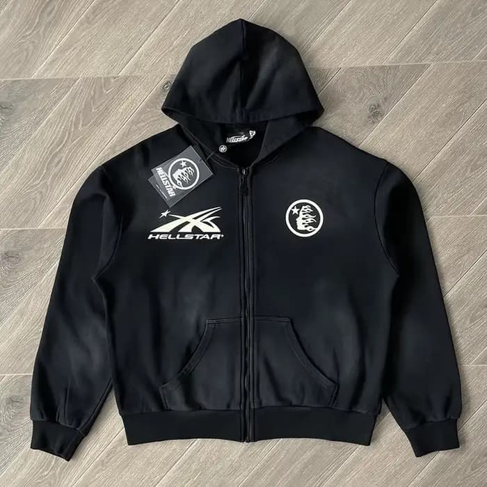 HS Sports Sweat à capuche zippé Big Logo Wash Cotton Zip Pull