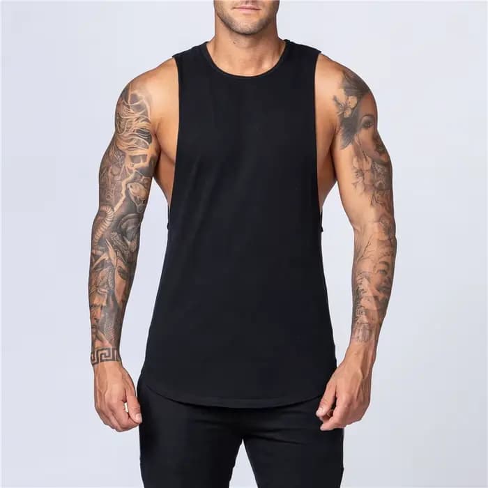 Vêtements de sport pour hommes, débardeur d'été en coton, Fitness, Jogging, musculation, chemise san