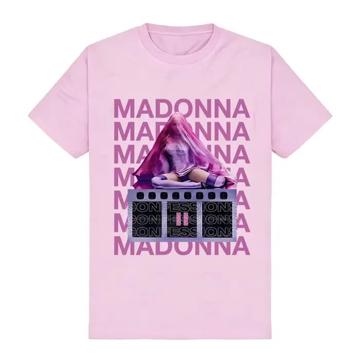 T-shirt unisexe streetwear Madonnaa CONFESSIONS II à imprimé graphique