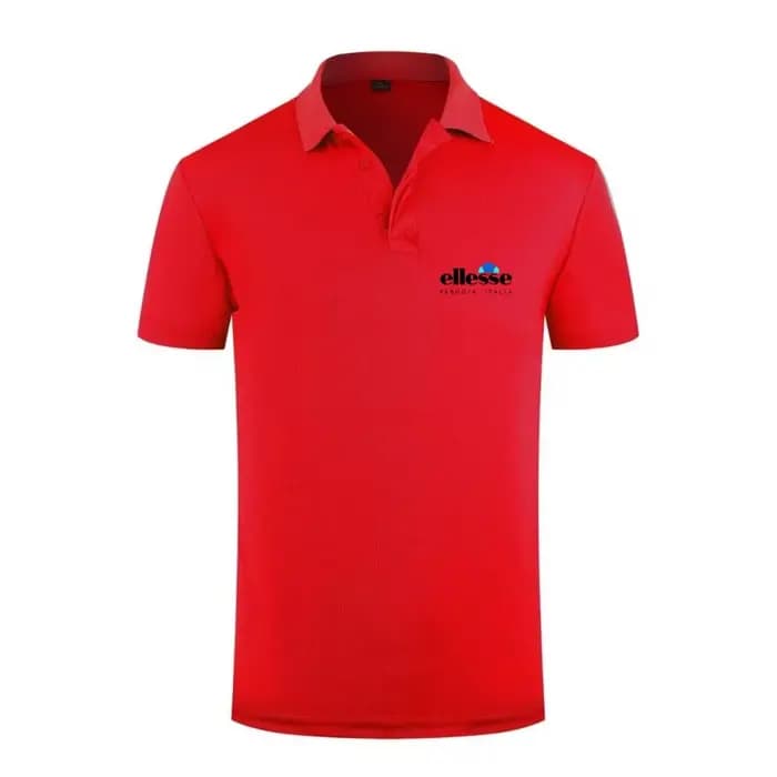 Nouveau polo rouge pour homme 2026 avec logo Ellesse, en coton respirant, T-shirt décontracté sport