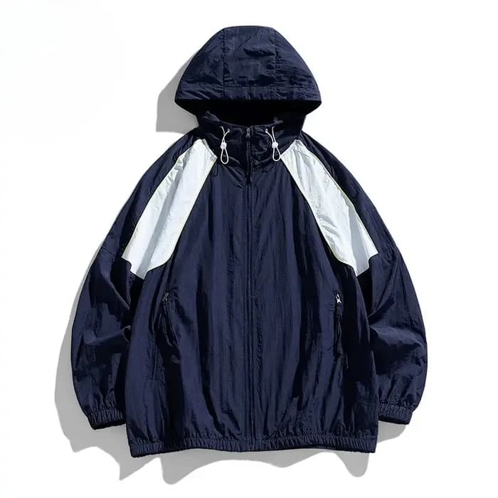 Veste coupe-vent imperméable Harajuku unisexe, veste à capuche de protection solaire d'été, vêtement