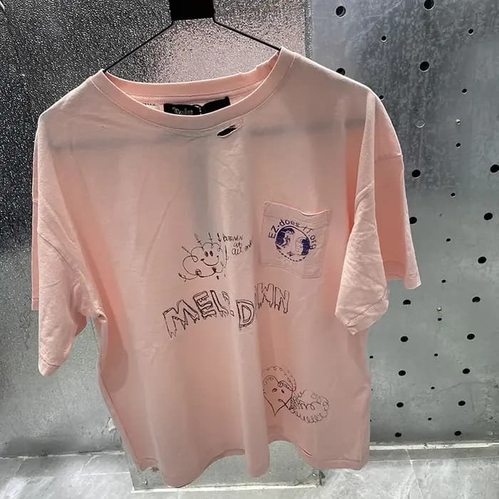 Hip Hop High Street rose PALY t-shirt hommes femme meilleure qualité Vintage décontracté ample à manches courtes