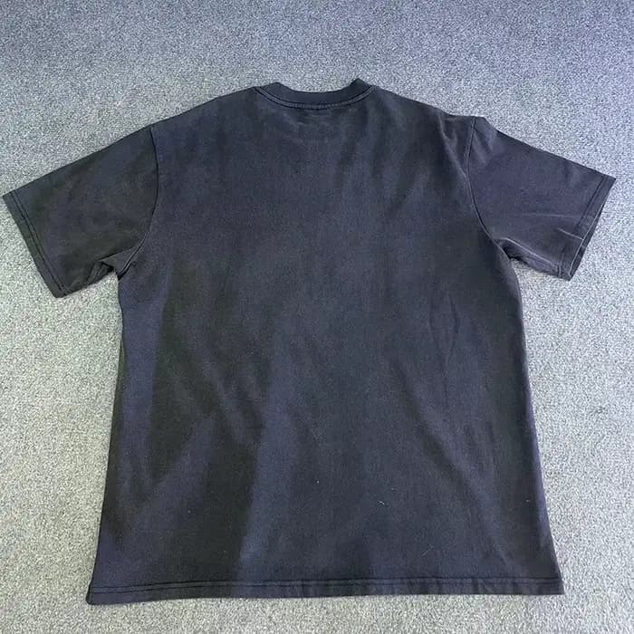 T-shirt vintage délavé noir vieilli SAINT pour homme et femme – Qualité supérieure