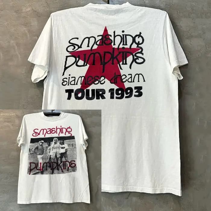 2026 The Smashing Pumpkins - T-shirt vintage gothique en coton épais à manches courtes pour la tendance High Street Ins Y2k