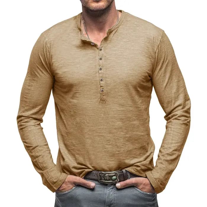 Henley – chemise à manches longues pour hommes