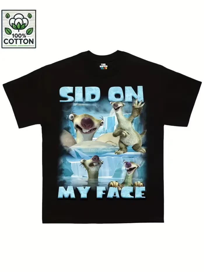 SID ON MY FACE T-shirt pour hommes femmes 100% coton t-shirts à manches courtes hauts P423