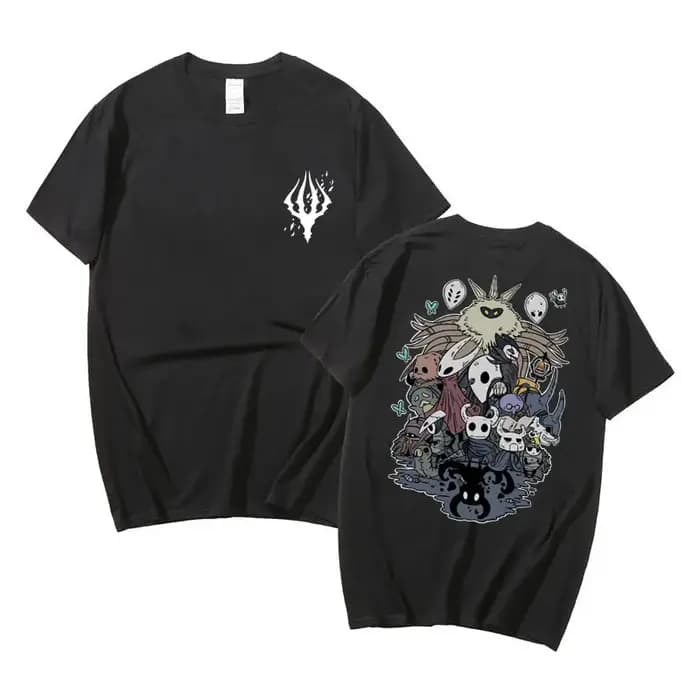 T-shirt en coton Anime Hollow Void Knight pour hommes et femmes, Streetwear manga, Harajuku Respzed, drôle, jeu