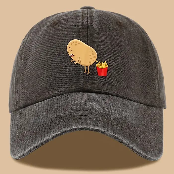 Casquette de baseball imprimée de pommes de terre humoristiques