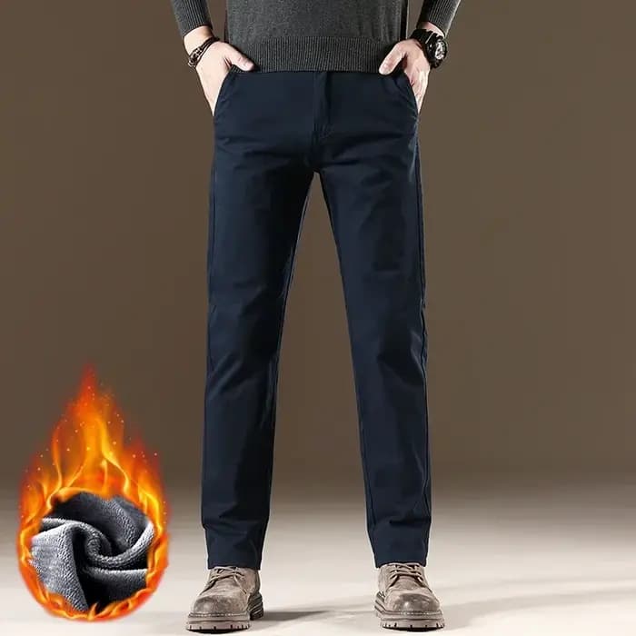 97% coton polaire affaires pantalons décontractés hommes droit confortable Stretch chaud pantalon hiver épaissi velours thermique mâle vêtements