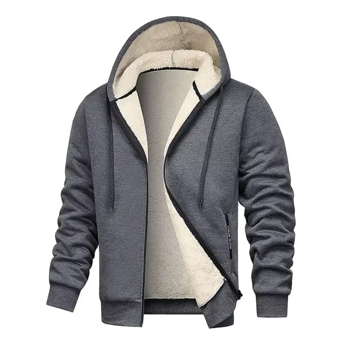Sweat à capuche en polaire d'agneau pour homme