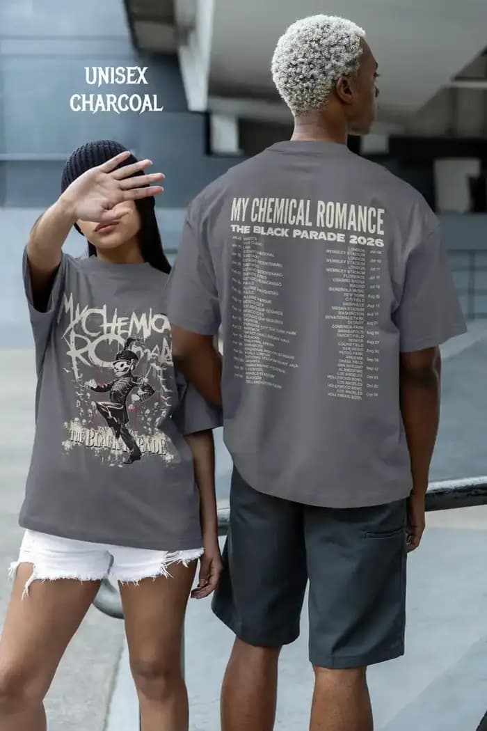 Chemise My Chemical Romance The Black Parade Tour 2026 – T-shirt du groupe de rock emo MCR