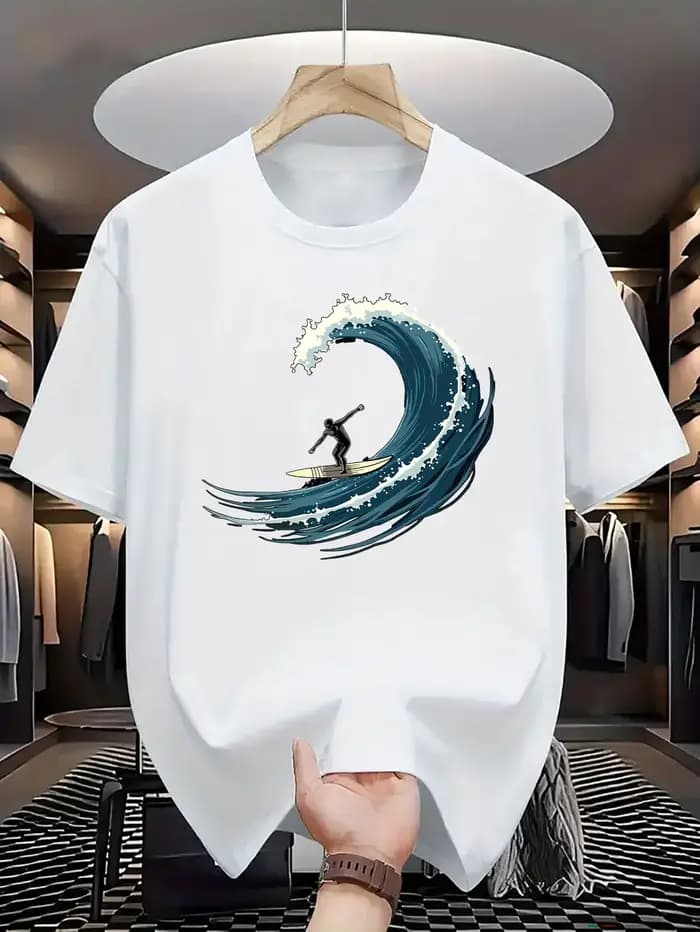T-shirt graphique de Surf pour hommes