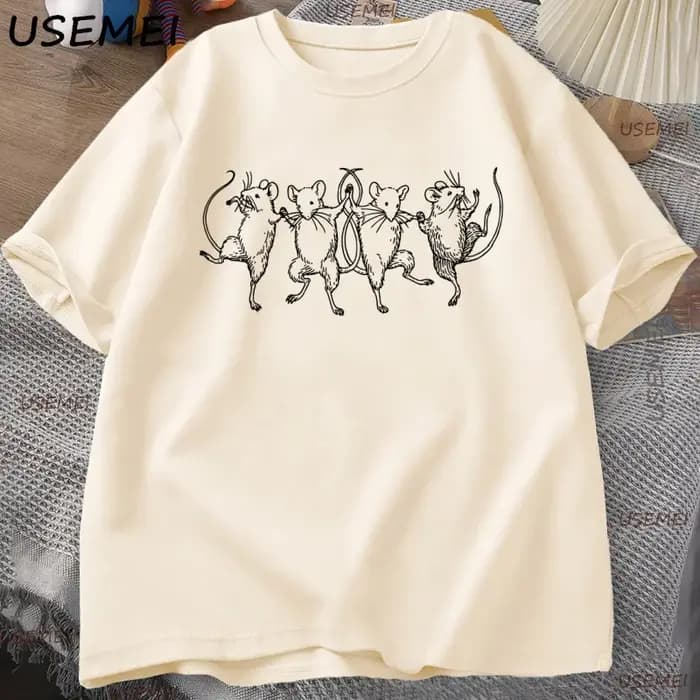 Danse Rats T-Shirt hommes femmes drôle Cottagecore esthétique Y2k vêtements bizarre