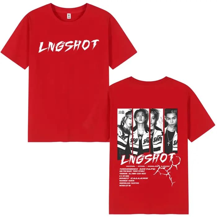 T-shirt coréen Kpop Lngshot OHYUL RYUL WOOJIN LOUIS pour hommes et femmes, vêtements à la mode Hip H