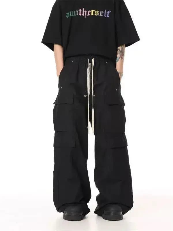 Owen Seak Pantalon sarouel cargo décontracté pour homme Baggy Vêtements gothiques High Street