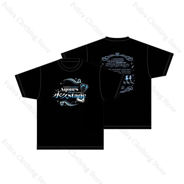 AmourLive! Sunshine série T-shirt hommes femmes vêtements été hauts noir à manches courtes