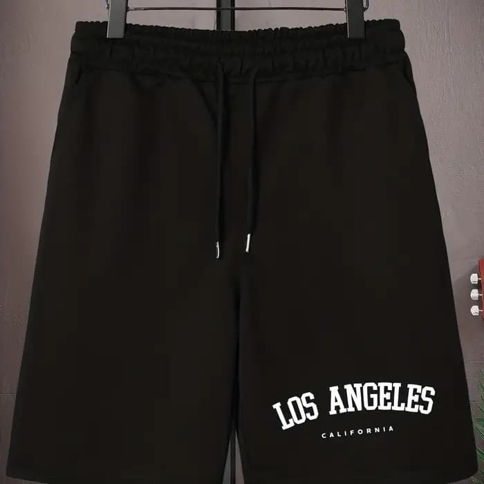 Los Angeles' imprimé hommes ample grand cordon décontracté minimaliste Shorts Streettshirt individue