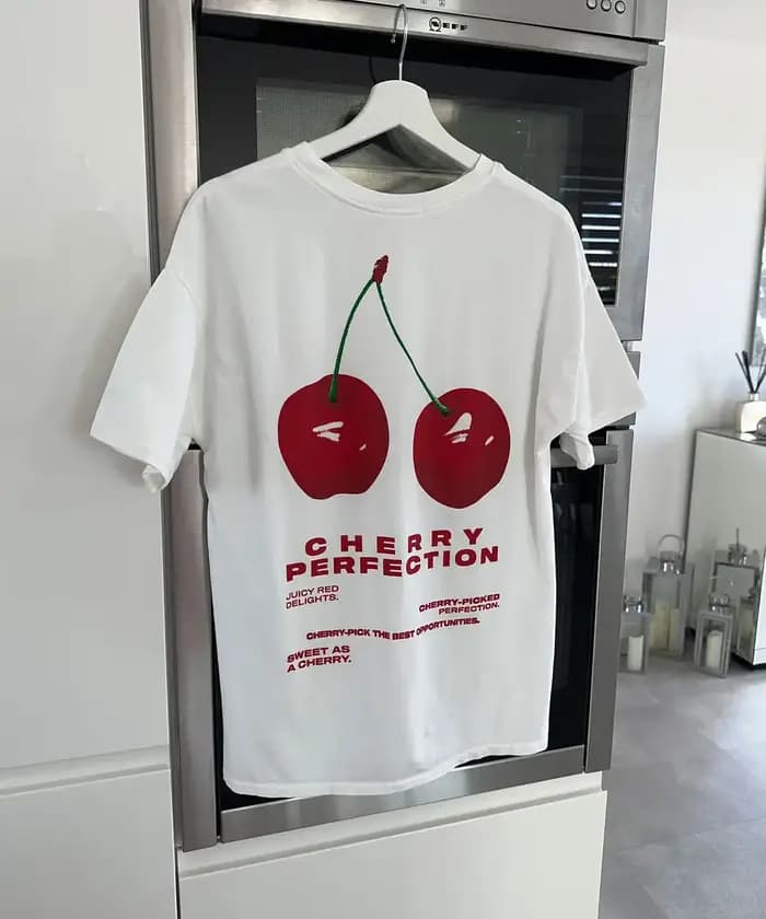 T-shirts graphiques cerise Harajuku d'été