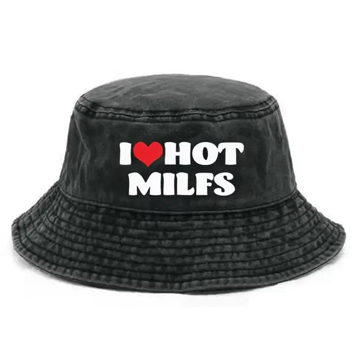 I Hot Love Milfs-Chapeau rétro délavé pour hommes