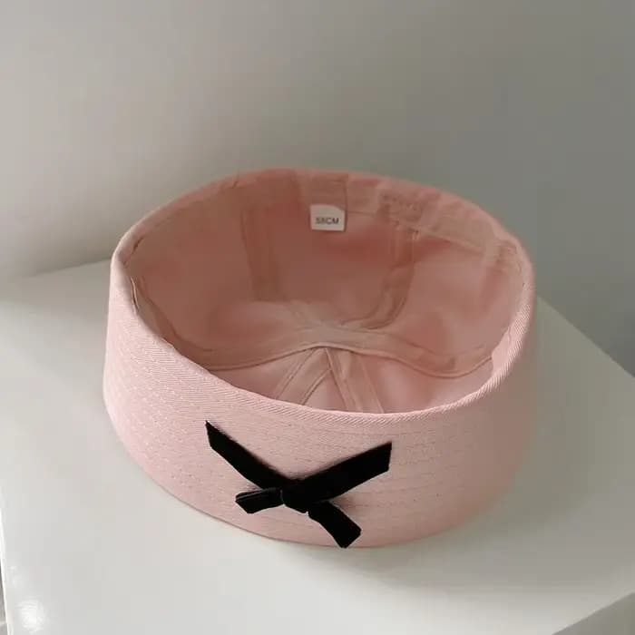 Béret marin en tissu style coréen avec nœud papillon et visière relevable