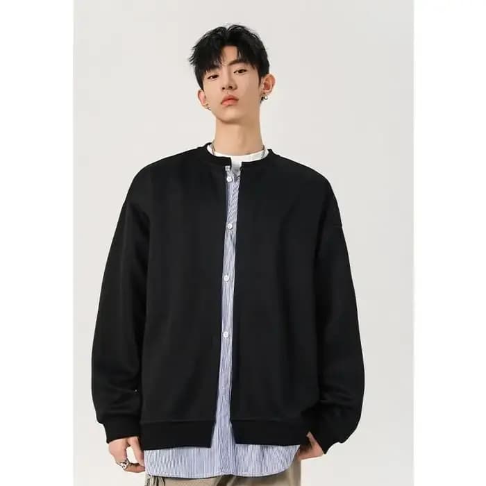 Sweat-shirt surdimensionné à effet superposé pour homme