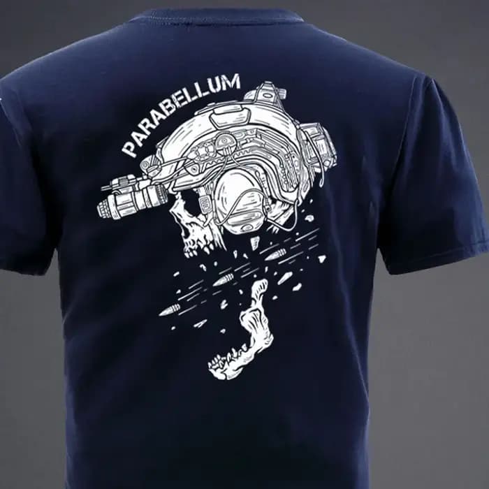 Parabellum The Fired Bullet mode T-Shirts Streetwear 100% coton hauts amples respirant t-shirt passionné militaire
