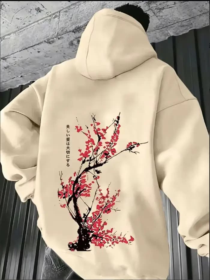 Un sweat à capuche imprimé Harajuku streetwear japonais pour hommes