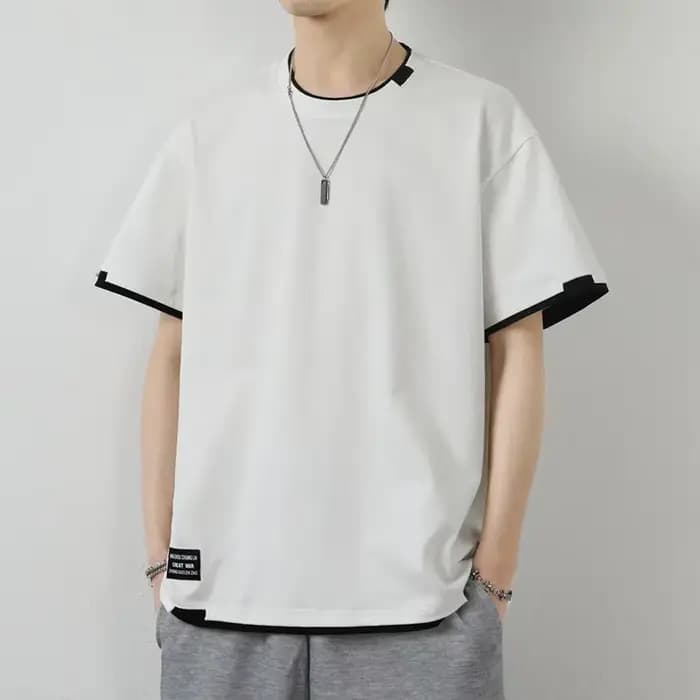 T-shirt décontracté en coton imprimé pour homme – Léger