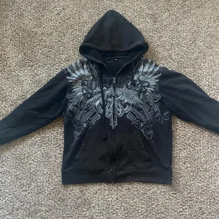 Sweat à capuche noir Super Skull Aviation pour hommes