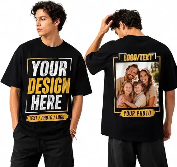 T-shirts personnalisés pour hommes et femmes, T-shirt en coton doux personnalisé avec photo, logo et