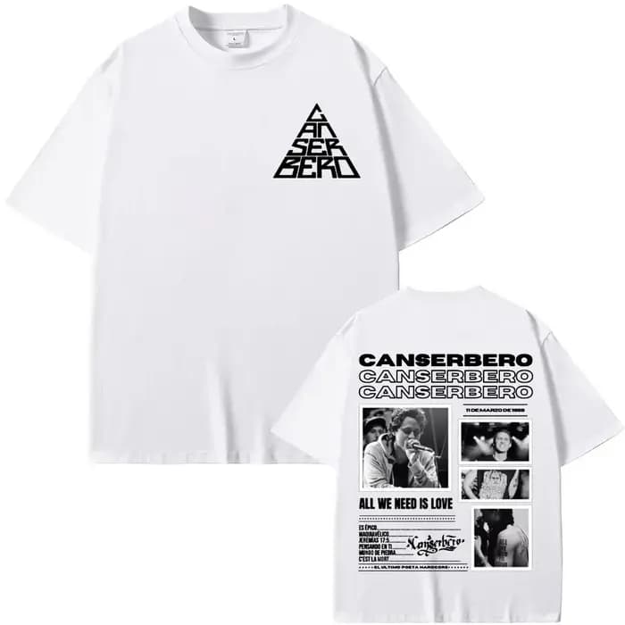 Canserbero tout ce dont nous avons besoin est amour Album 2025 Tour T-shirts hommes femmes Harajuku Vintage
